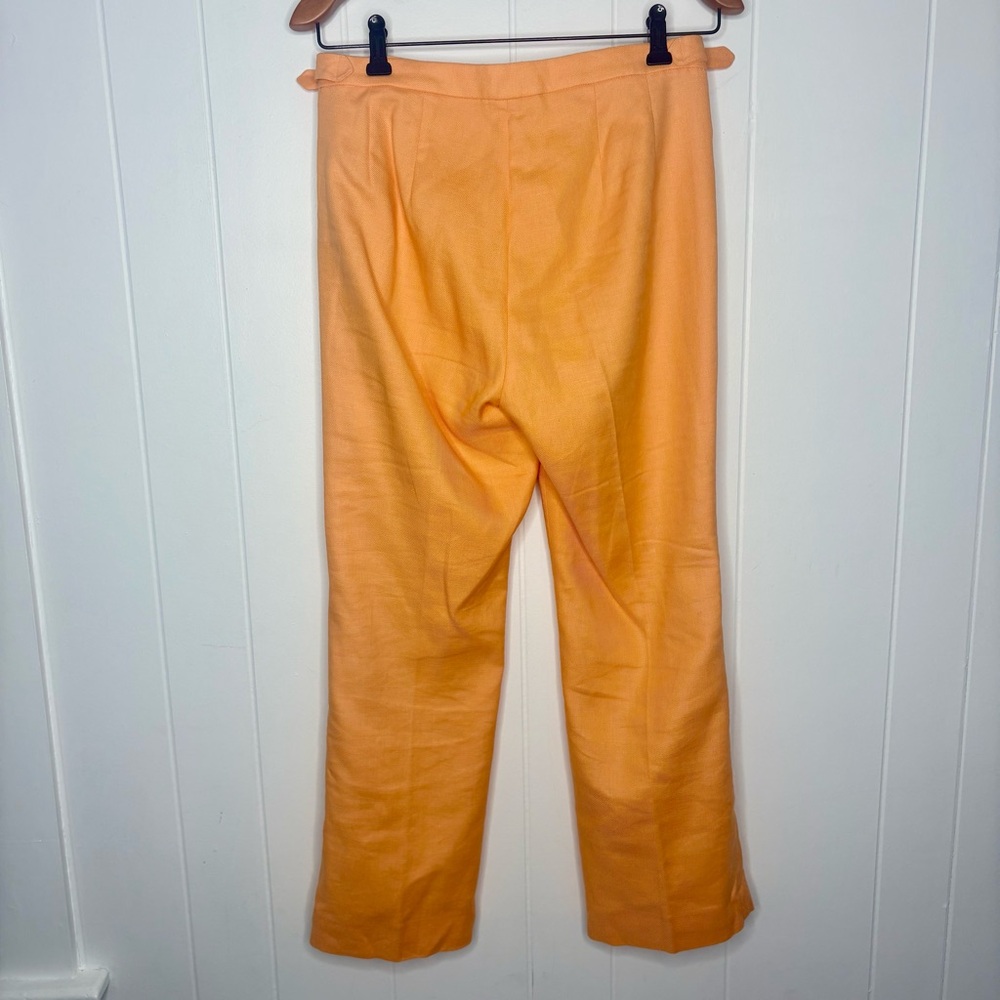 J.Crew Slim-Fit Flare Linen Trouser in Coastal Sunset Pale Orange Spring Color 4 - Picture 6 of 12